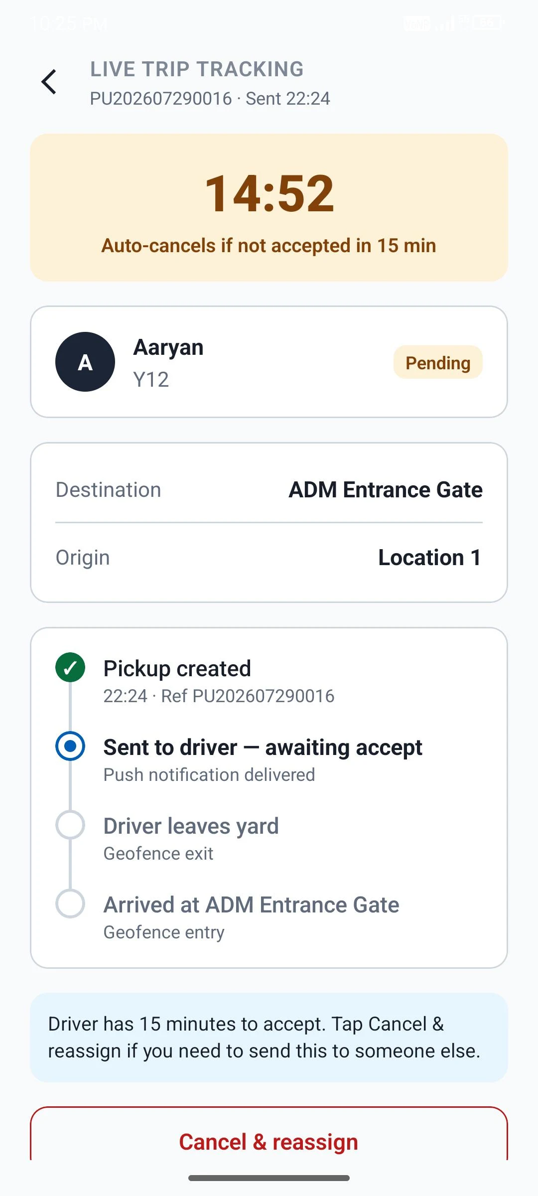 Truck Pre-Advice - Dispatcher screenshot